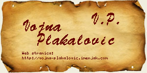 Vojna Plakalović vizit kartica